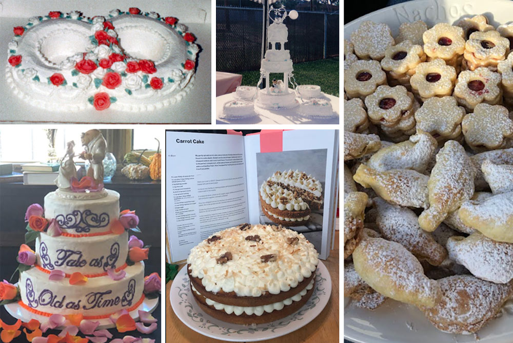 collage of items Helen High has baked including cakes and kieflies